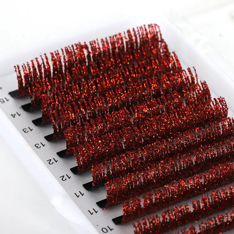 Extensie de glitter roșu